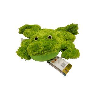 Zoobies Green Frog Plush Lovey Zipper Pouch 2007 Stuffed Animal 12"